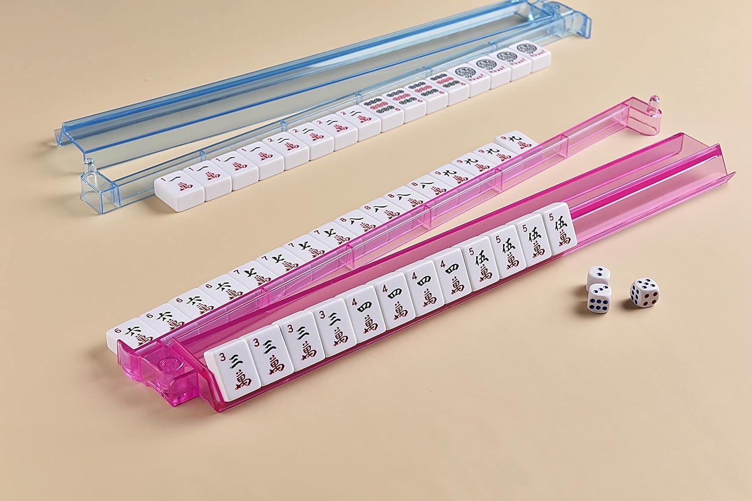Full Mahjong Set for 4 Players with Tiles and Convenient Carrying Bag
