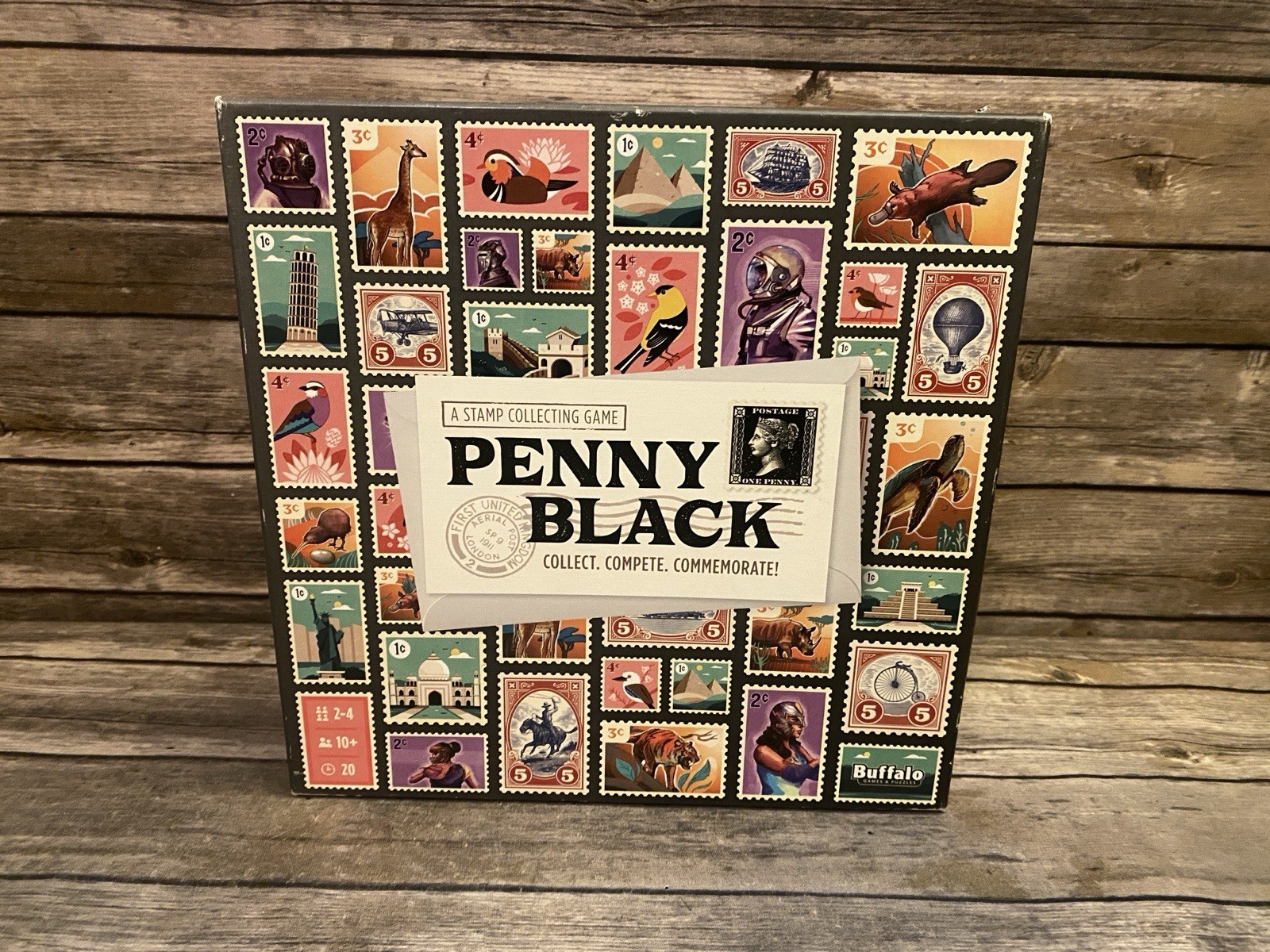 Penny Black Stamp Collecting Board Game Buffalo Games Complete Game