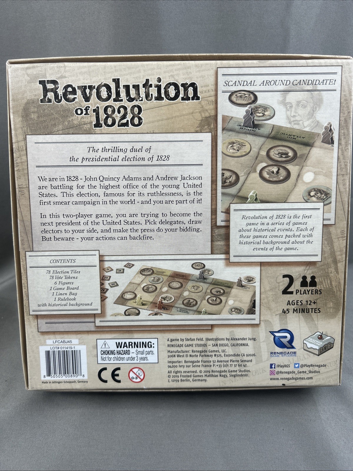 REVOLUTION OF 1828 Board Game – Stefan Feld Renegade Game Studio 2019 – COMPLETE