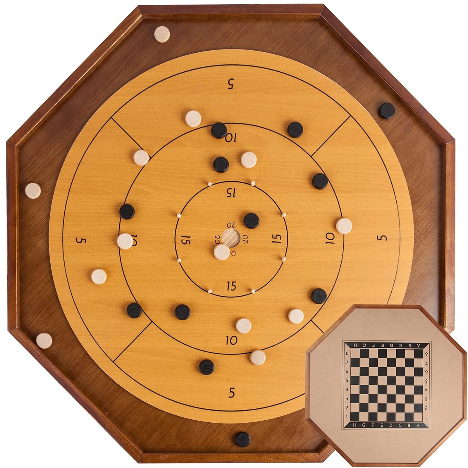 Crokinole Board Game 30 Inch Checkers