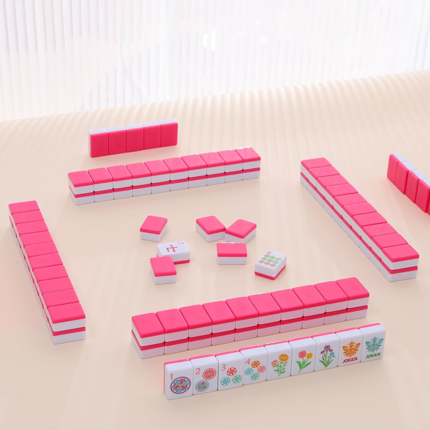 American Mahjong Tile Set, 160 Engraved Tiles with Mah-jongg Accessories and Til