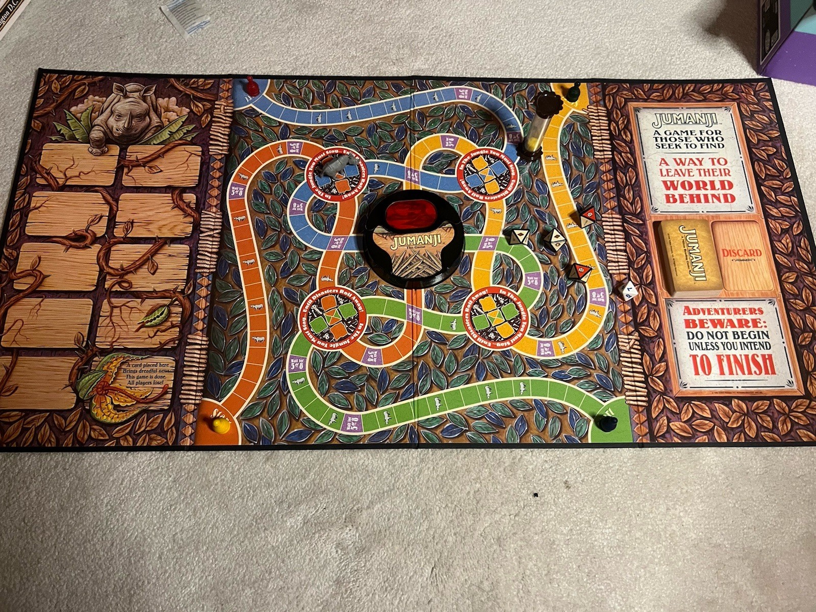 1995 Jumanji Milton Bradley Board Game 100% Complete MB The Original Vintage