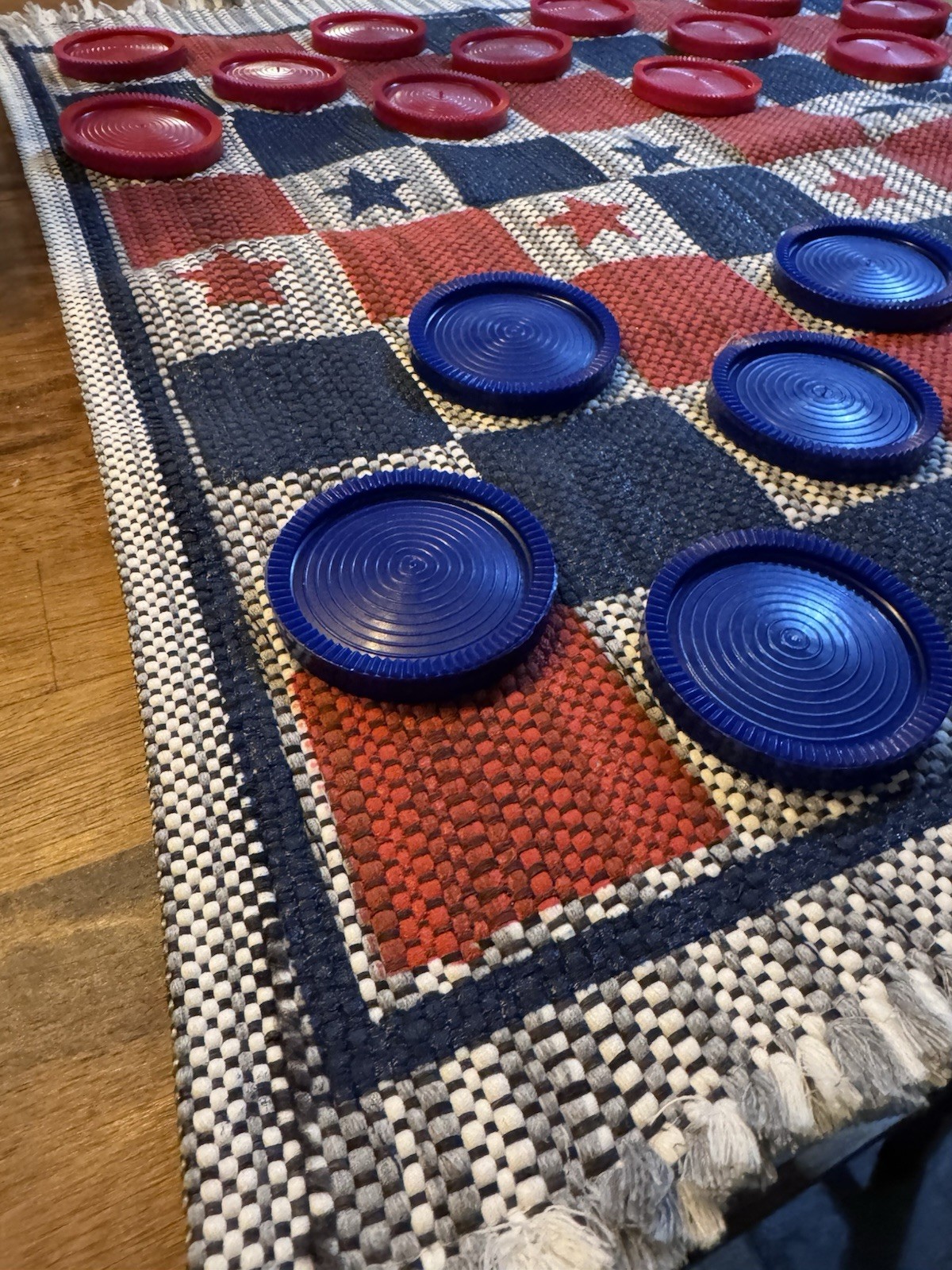 Multiflex Large Checkers Set Game for Indoor/Outdoor – Patriotic Special Edition