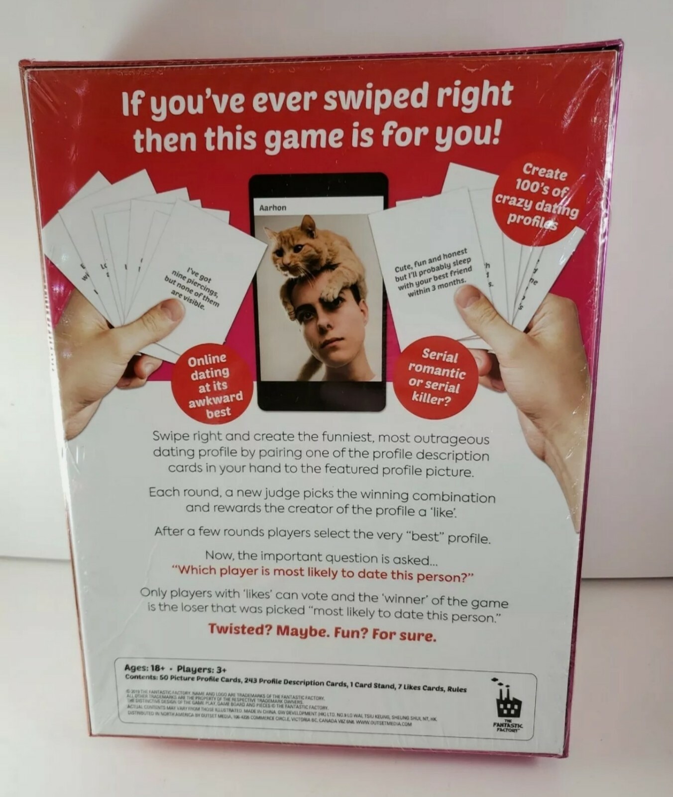 Likes The Game Where You Swipe Right 18+ Years Old. 3 or More Players NIB