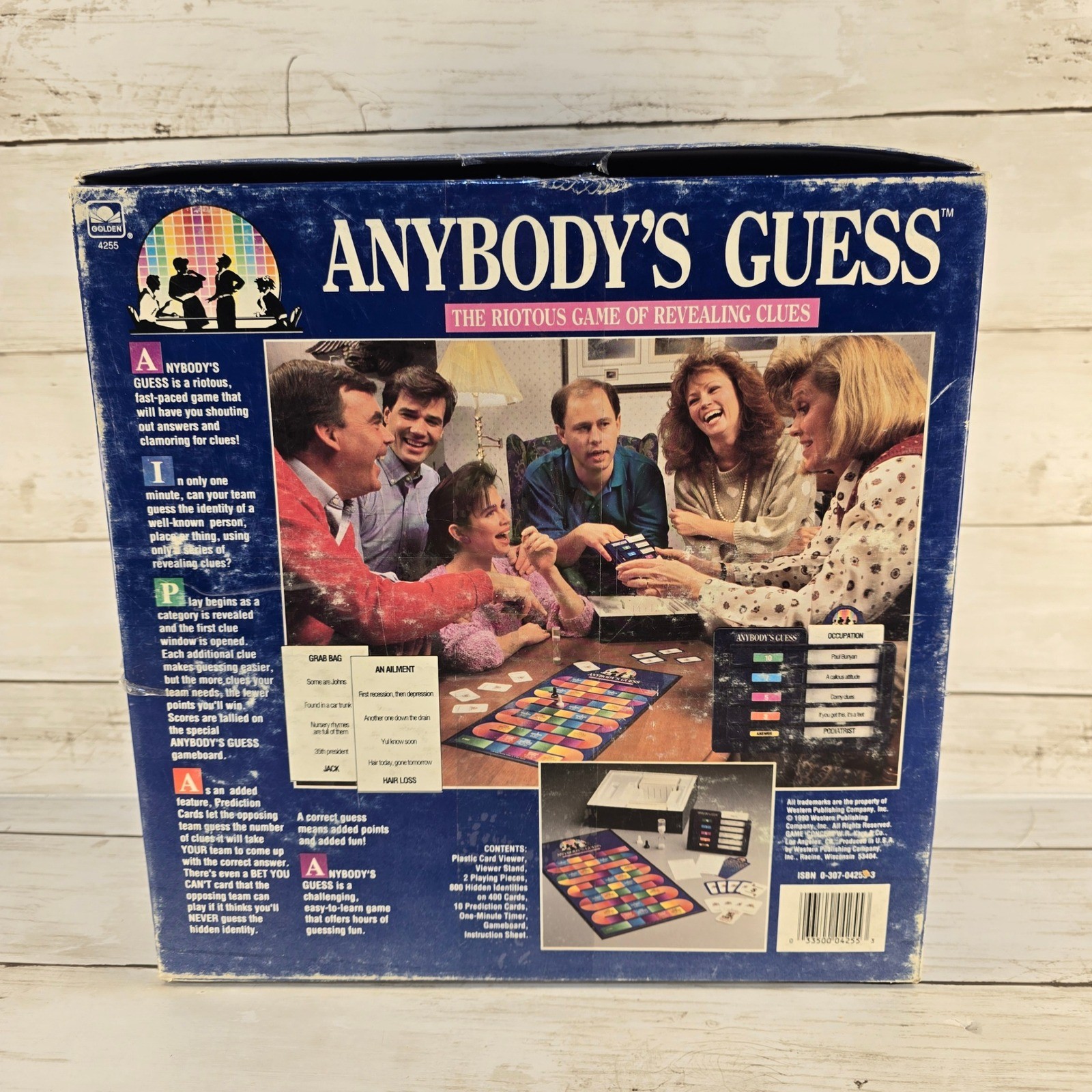 Vintage 1990 Anybody’s Guess Board Game Golden 4255 Clue Trivia Game Complete