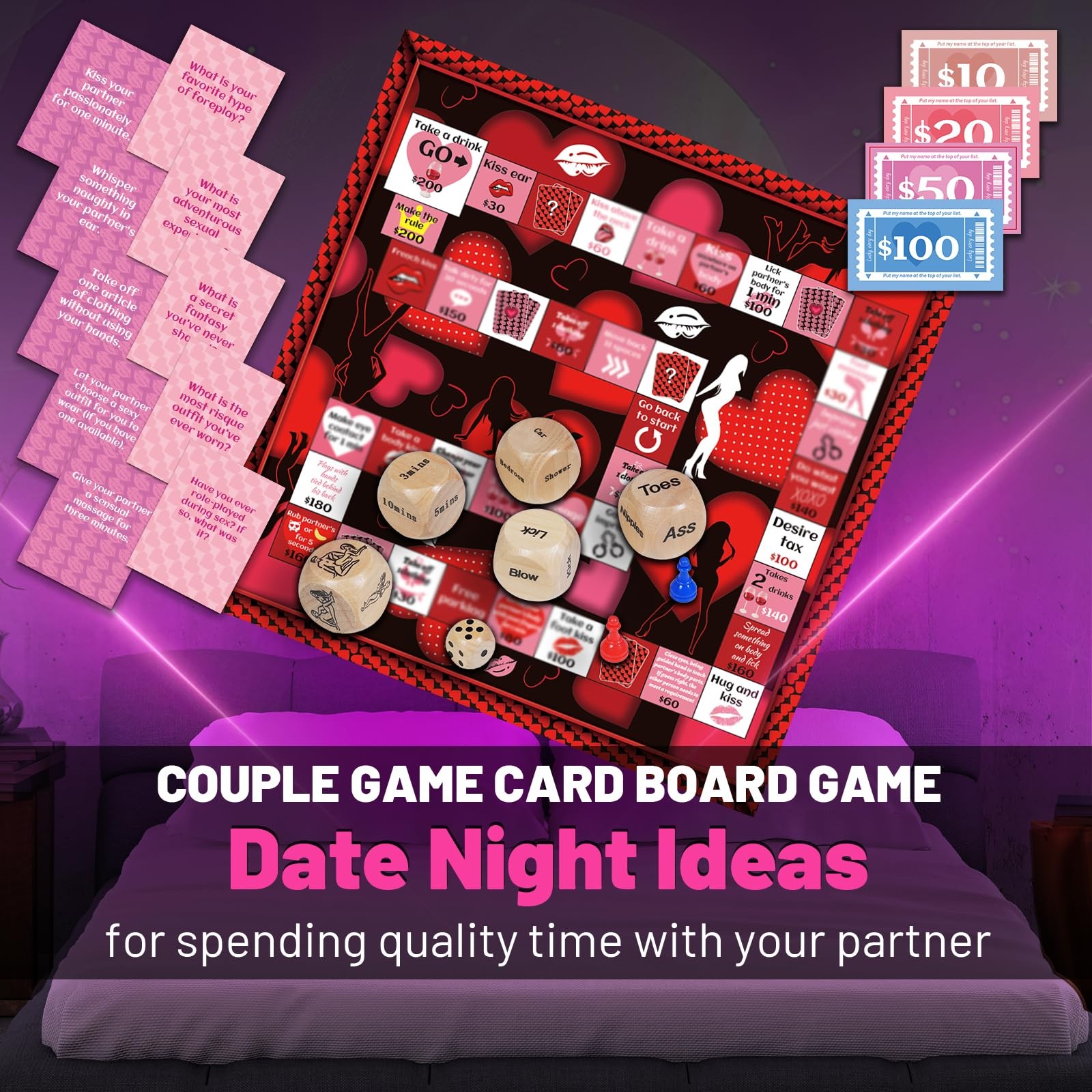 AsDream Couple Board Game for Date Night Romantic Couple Games for Date Nigh…