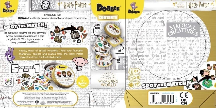 Asmodee Harry Potter Dobble Card Game – Ages 6+ (2-8 Players) – NEW