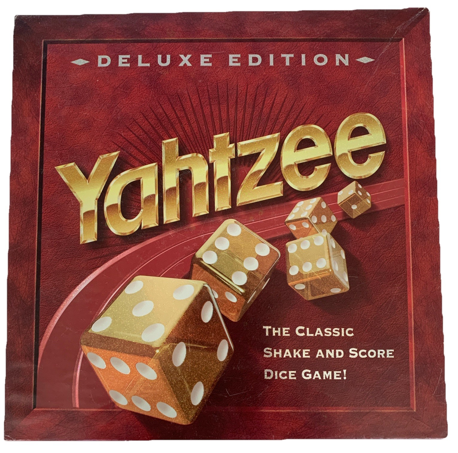 Yahtzee Deluxe Edition Board Game Golden Flecked Dice 1997 Complete W/O Pencils