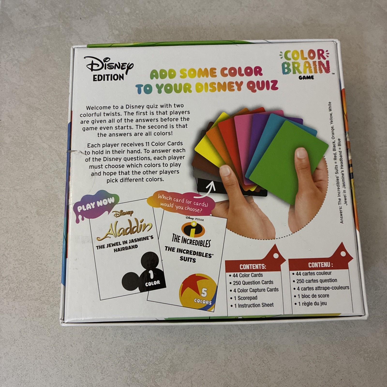 Color Brain Game Disney Edition 2-20 Players New in Sealed Box Big Potato