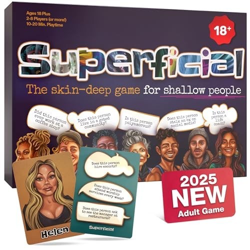 Superficial Adult Party Card Game Skin-Deep Hilarious 2-20 Players