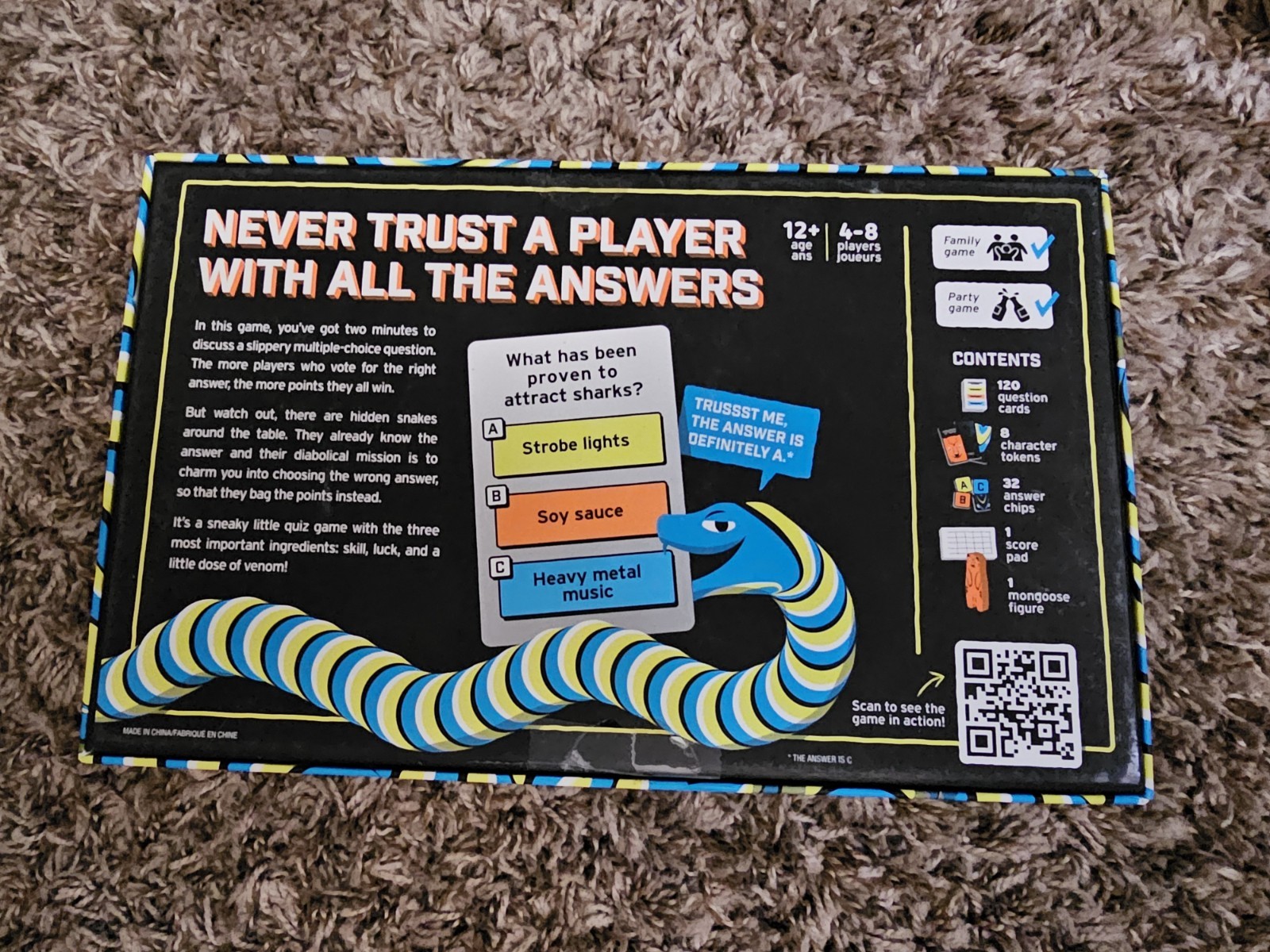 Big Potato Snakesss Board Game Social Family Game – Brand New