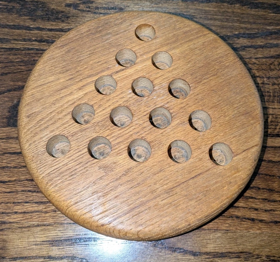 Vintage Knock On Wood Frustration Peg Jump Game Handmade Ithaca Freeville York