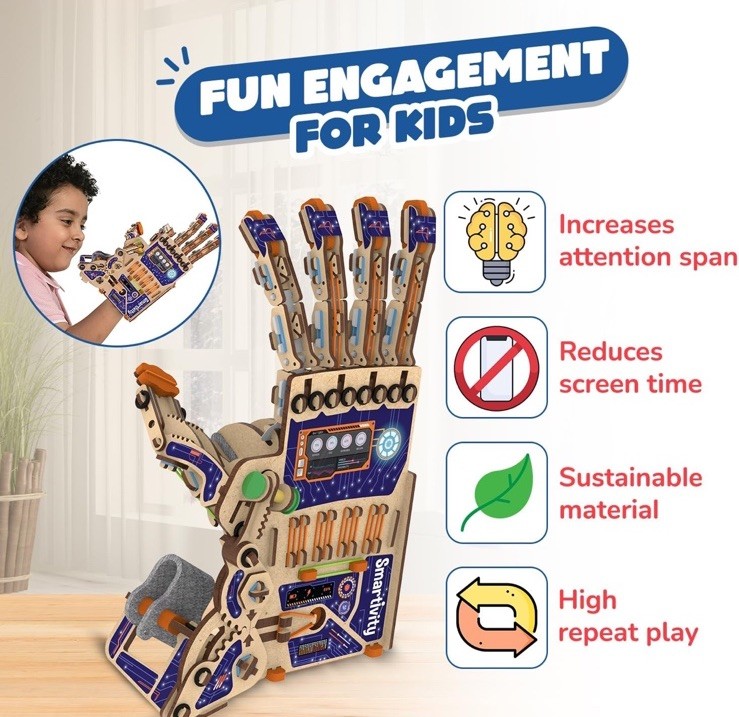 Smartivity DIY Robotic Mechanical Hand STEM Toy for Kids 8-14 Years