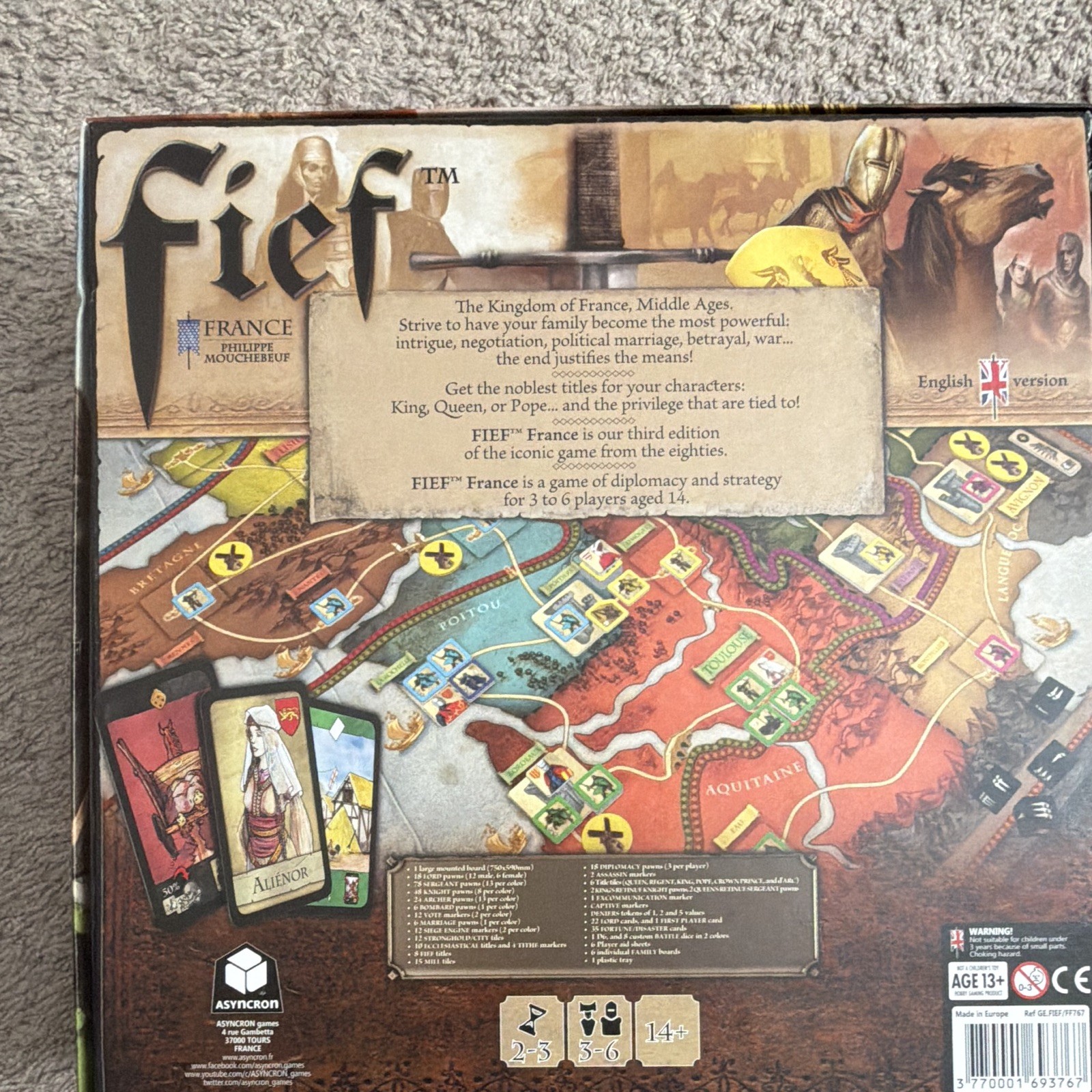 Asyncron Fief France Strategy Board Game, English Version