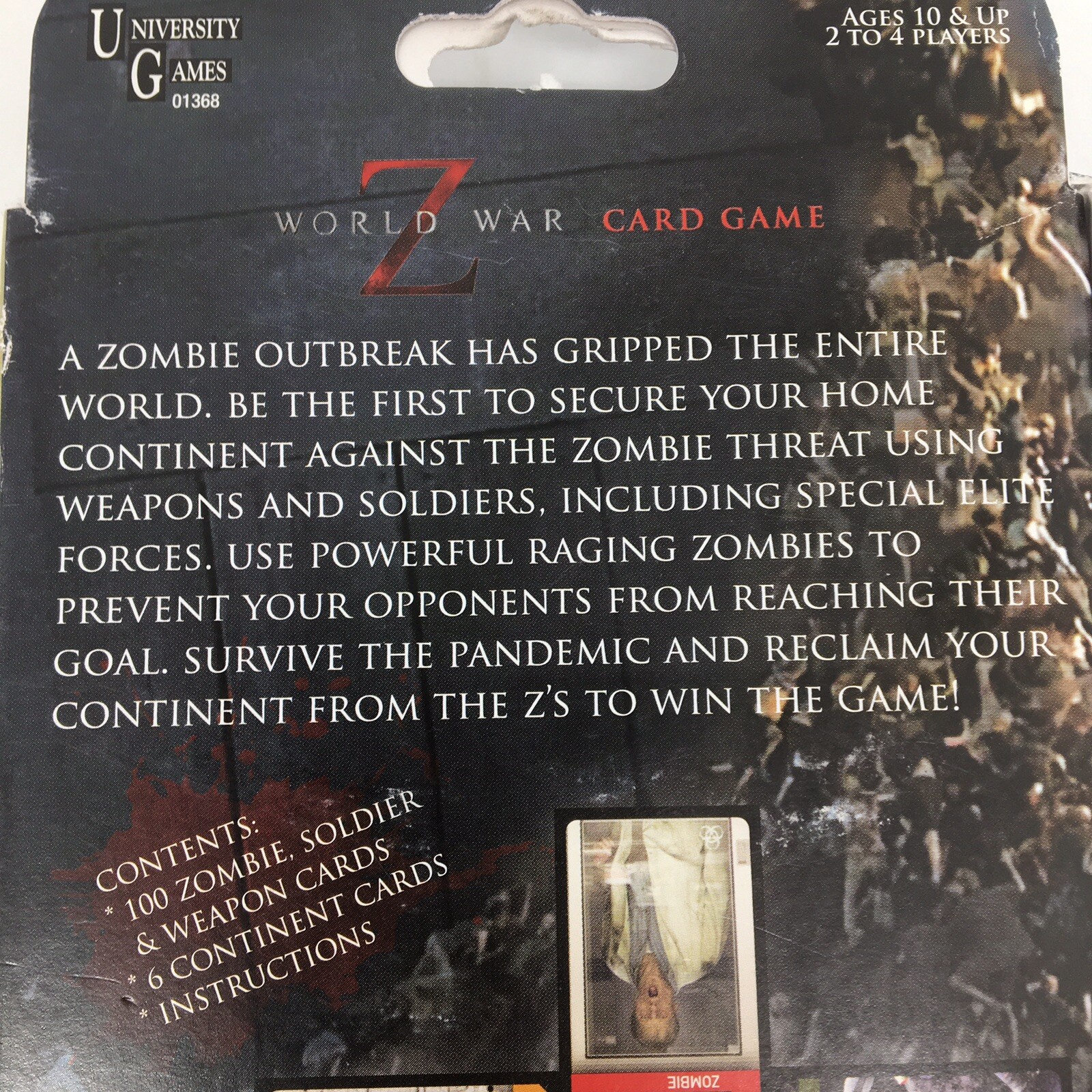 World War Z 2013 Card Game “Survive the Deadly Zombie Pandemic” – New in Box