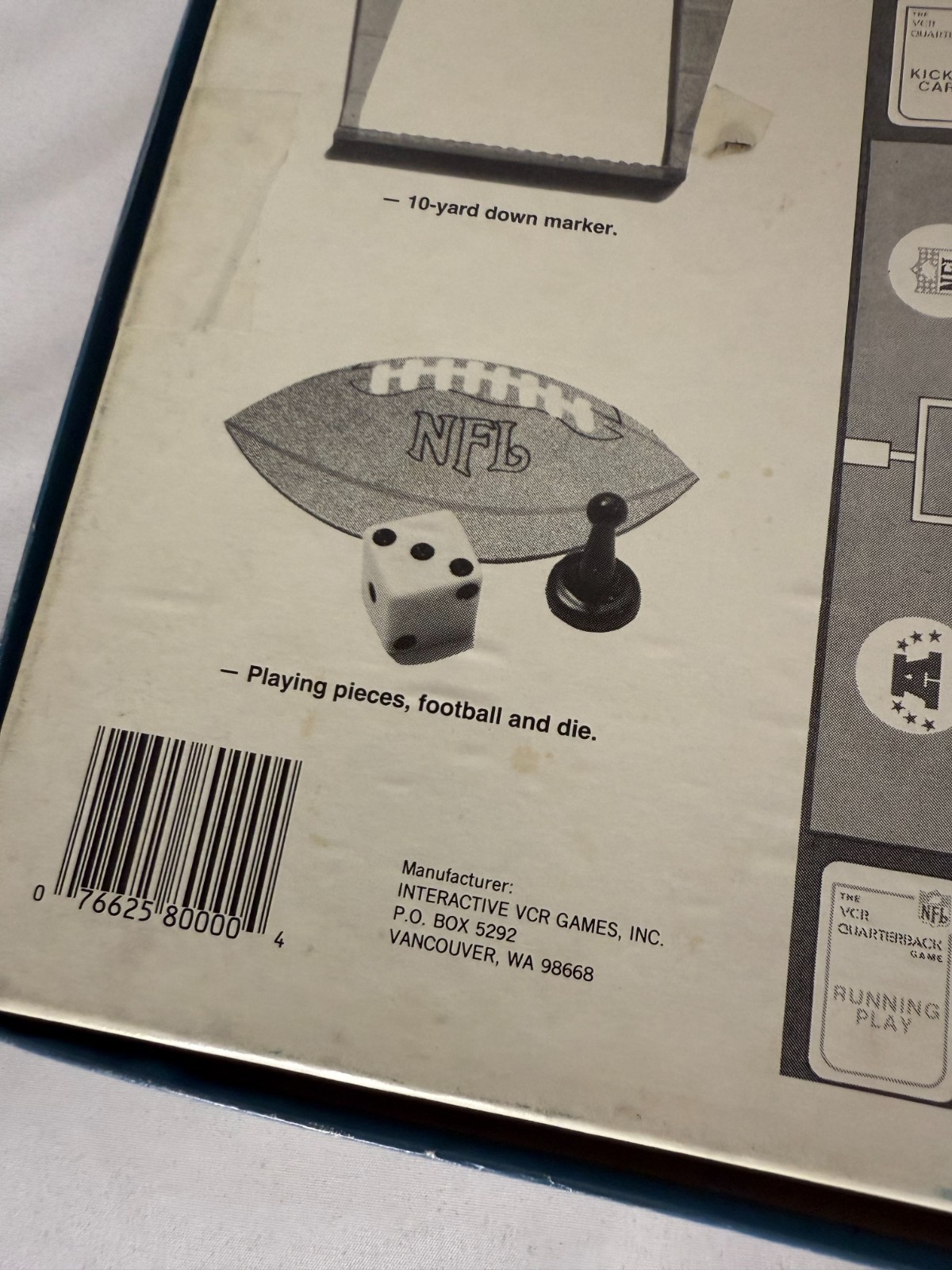 VTG 1986 NFL The VCR Quarterback Board Game VHS Football **Free Shipping**