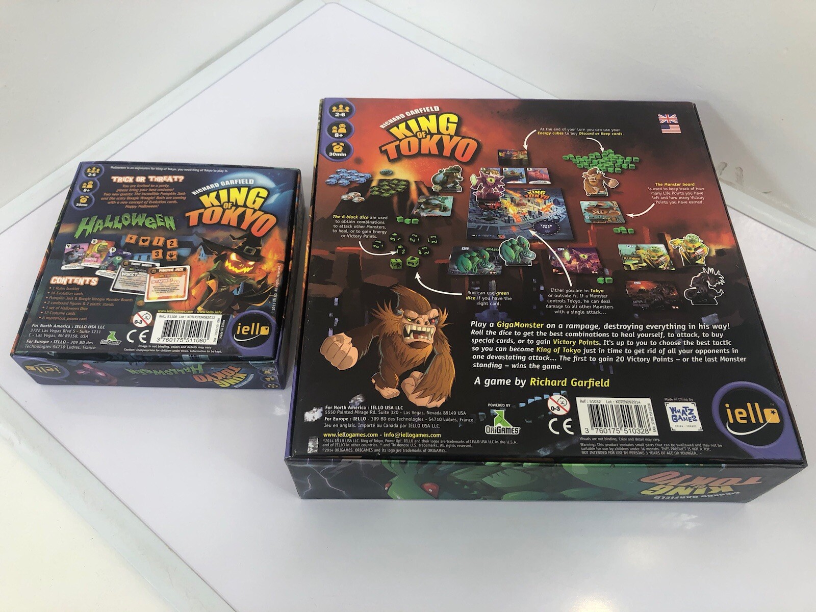 King of Tokyo Board Game + Halloween Pack LOT OF 2! IELLO Richard Garfield