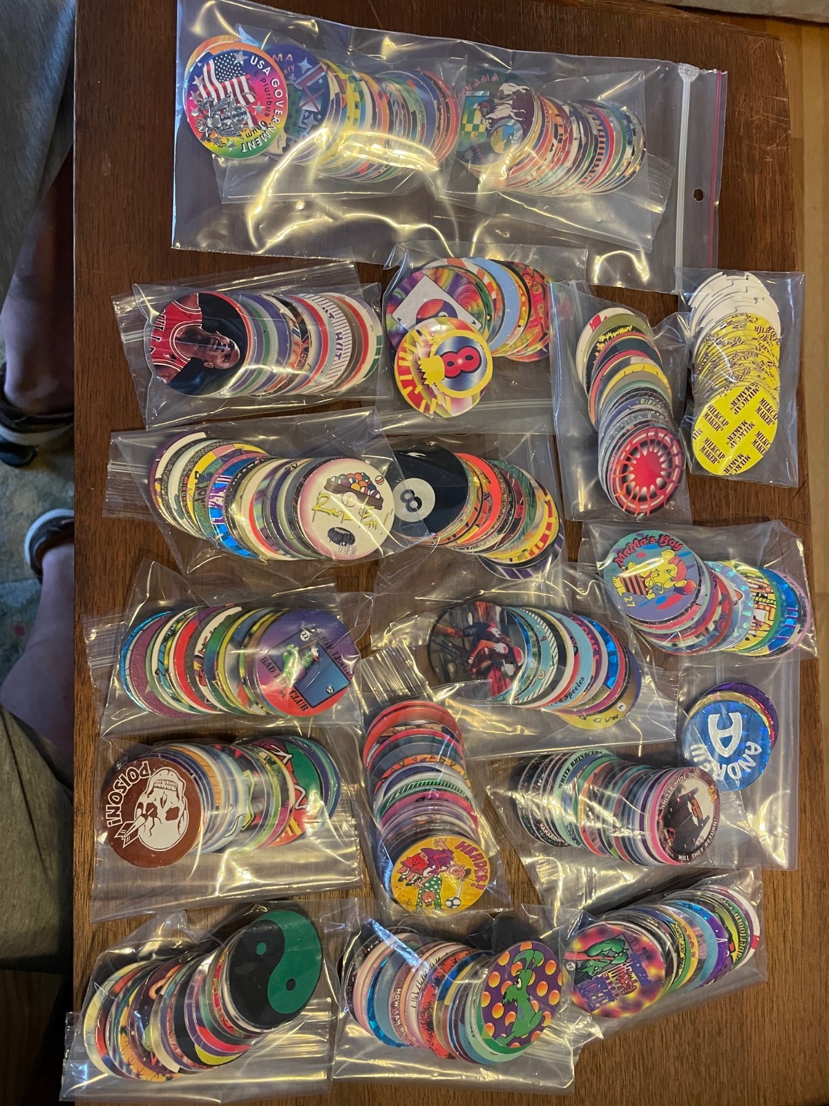 LOT OF ~340 UNSORTED POGS/MILK CAPS – Includes 56 State/US gov Branch pogs