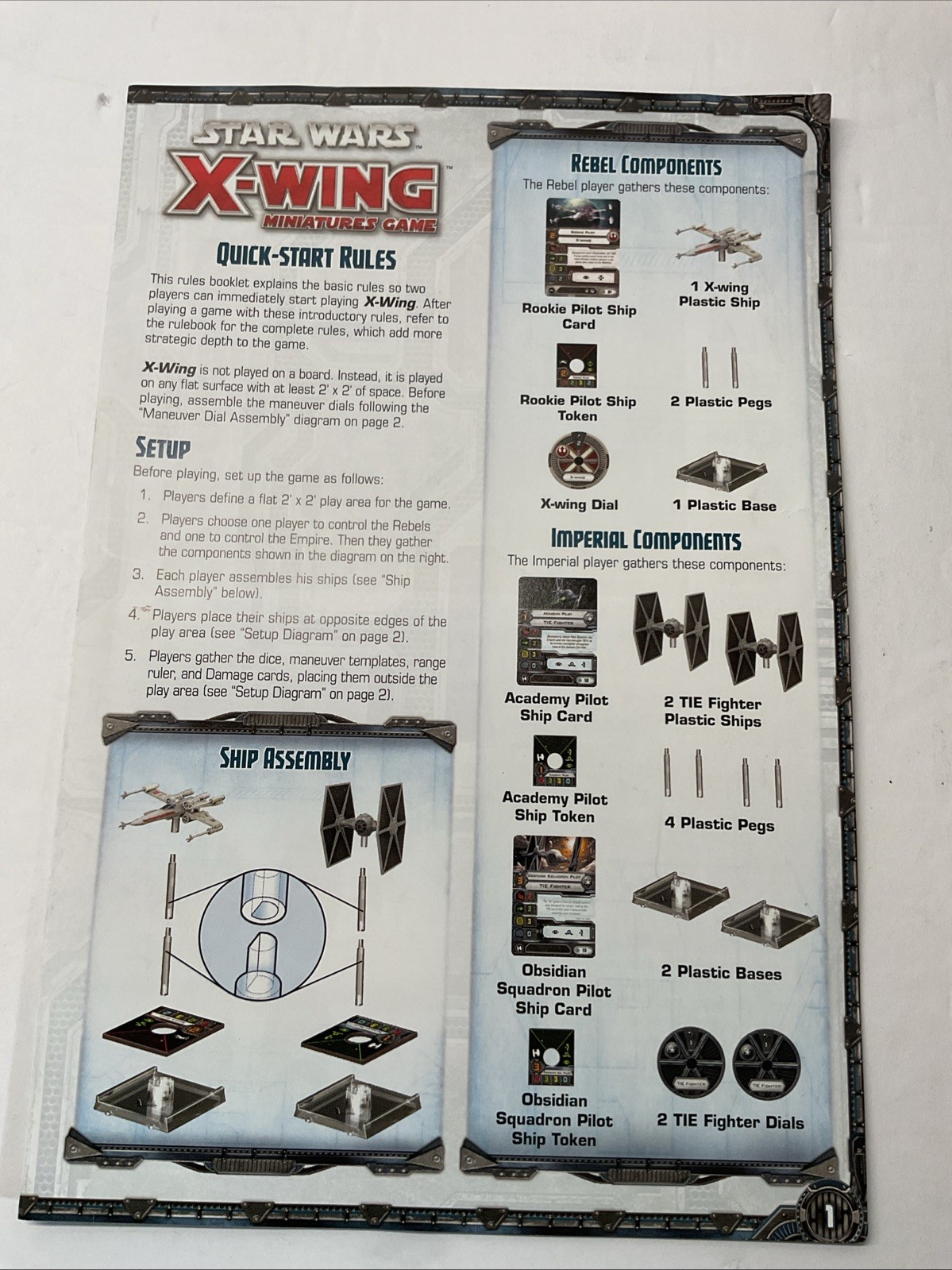 Star Wars X-Wing 2nd Edition Rules / Learn To Play / Mission Guide Booklets