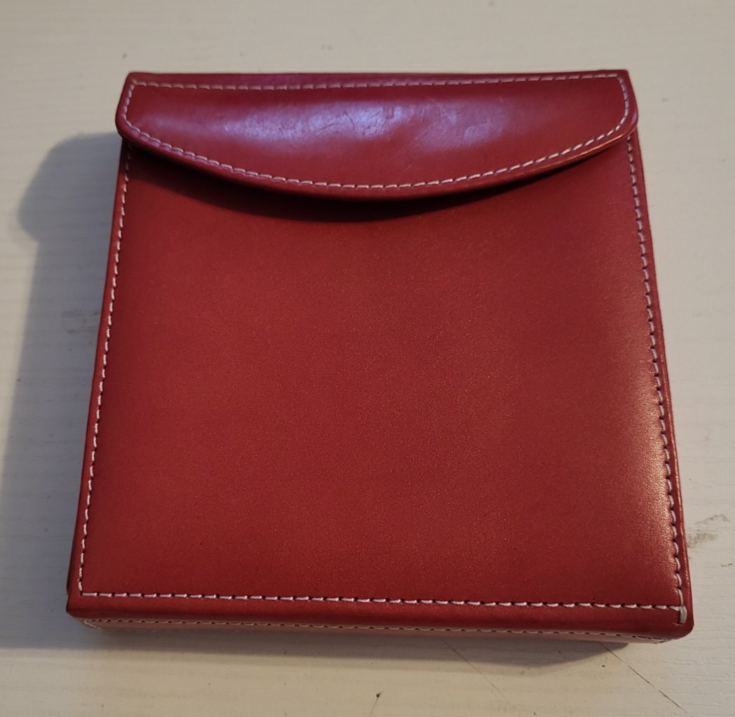 Vintage Levenger Crossword Dice Game Red Leather Case & Left,right ,center game