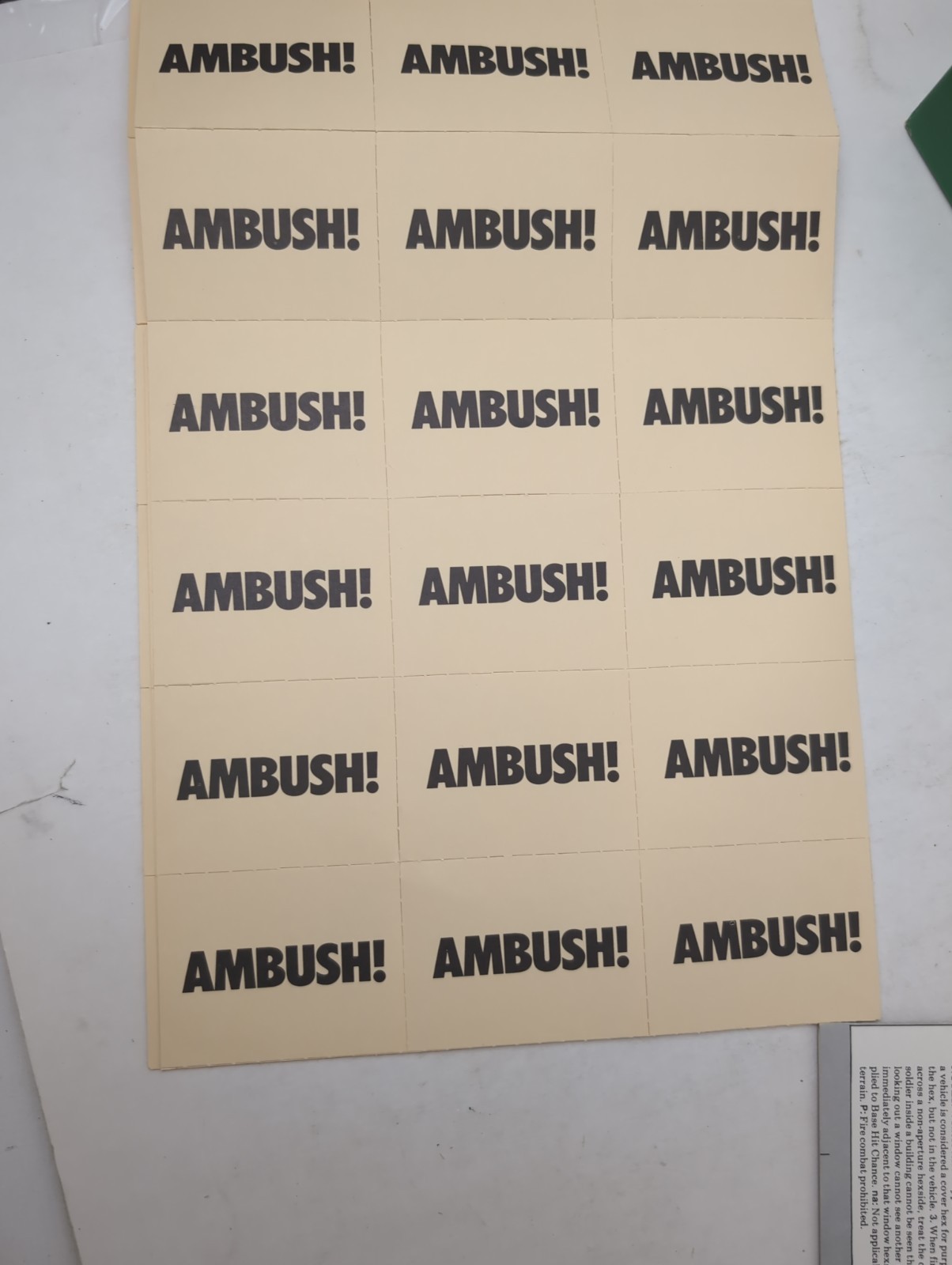 AMBUSH! Solitaire Squad Level WWII Comabat France 1944- Victory Games- Unpunched