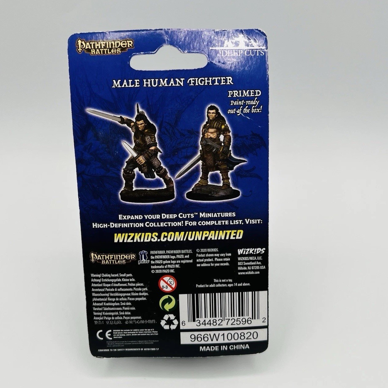 WizKidz Pathfinder Battles Miniature Deep Cuts Male Human Fighter 2020 Mini Figs