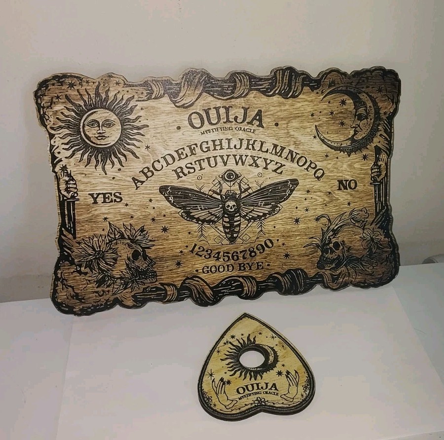 Vintage Style Wooden Ouija Board w/Planchette 30cm SMALL Spirit Board Halloween