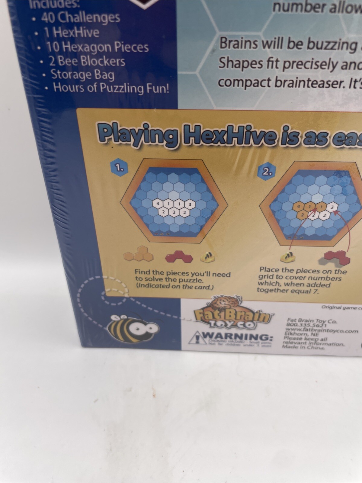 Fat Brain Toys Boardgame Hex Hive Box 40 Challenges Ages 8+ New Sealed!