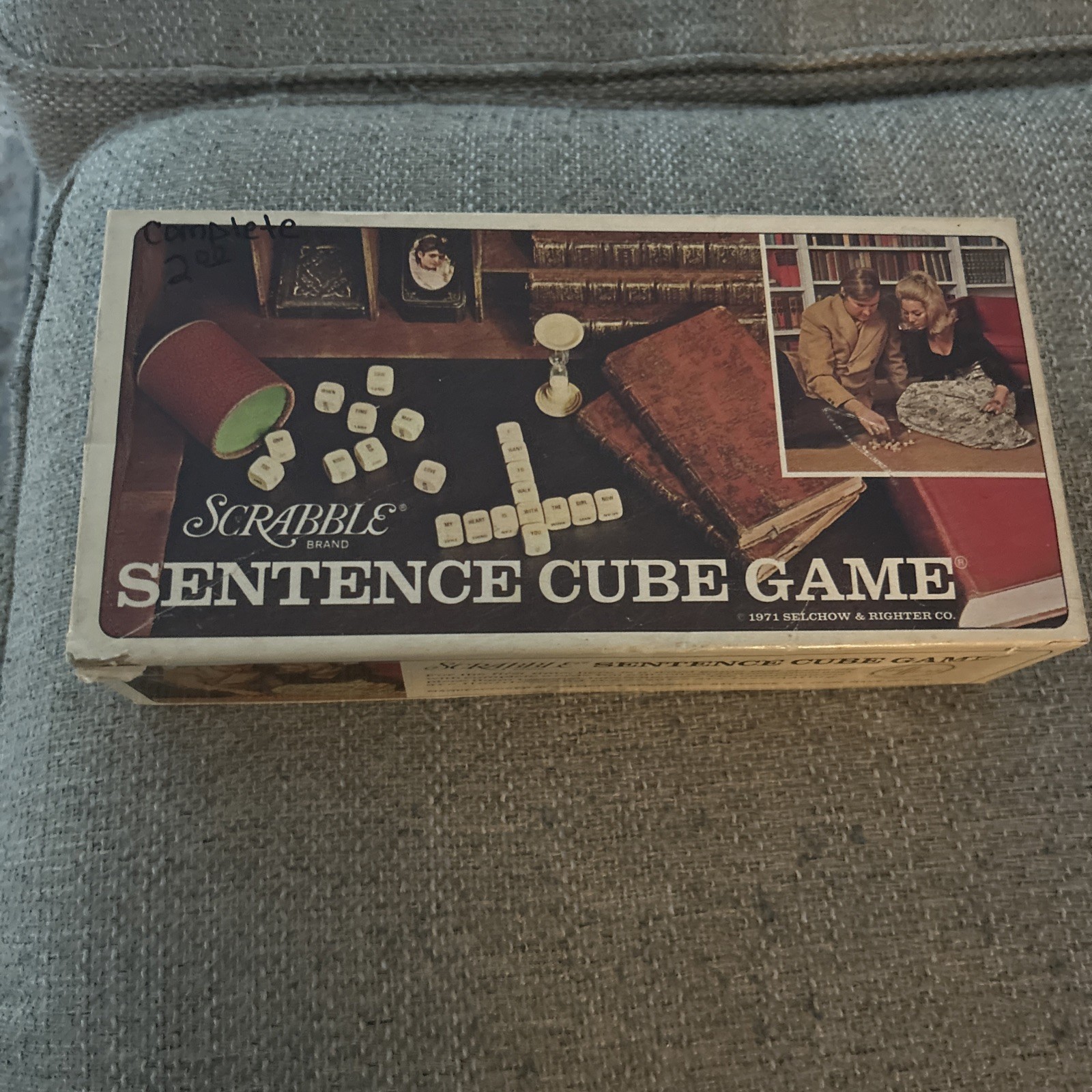 Vintage 1971 Scrabble Sentence Cube Game Complete Selchow & Righter Made in USA