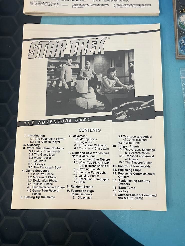 Vintage 1985 Star Trek The Adventure Game by West End Games