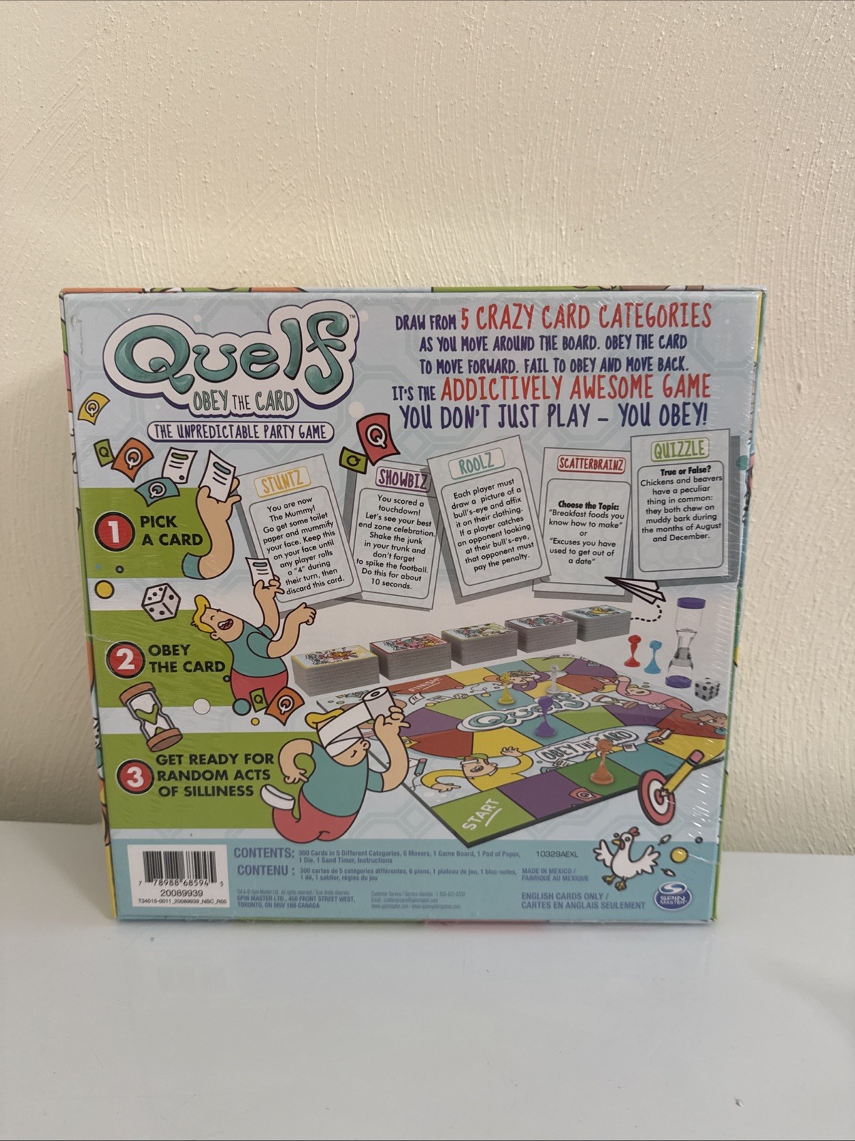 Quelf Board Game New Sealed Family Party Game by Wiggity Bang Obey The Card Rule