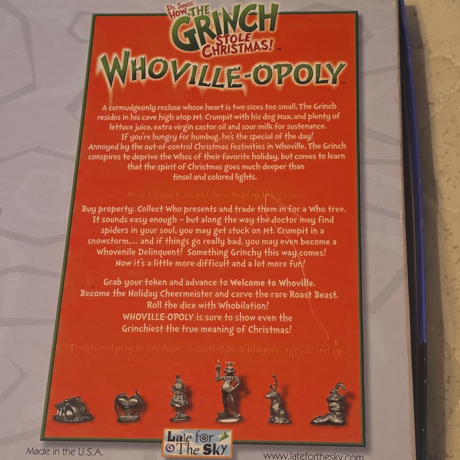Late for the Sky Whovilleopoly How The Grinch Stole Christmas Dr. Seuss Complete