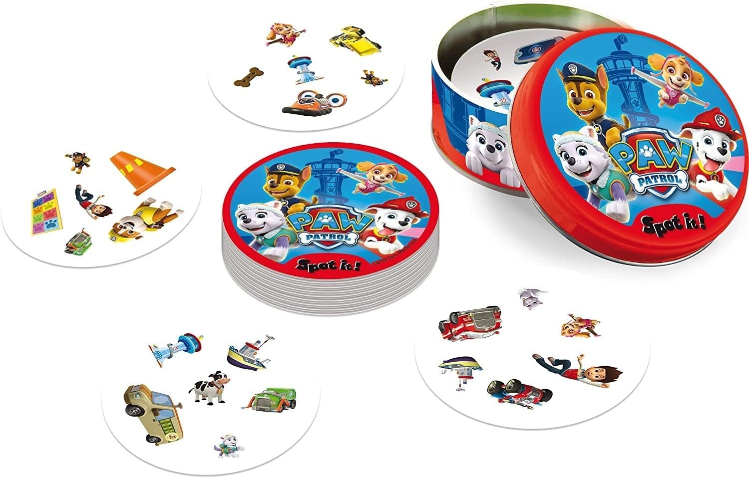 Nickelodeon Paw Patrol Spot It 5 games in 1 Matching Symbol Card Game Sealed