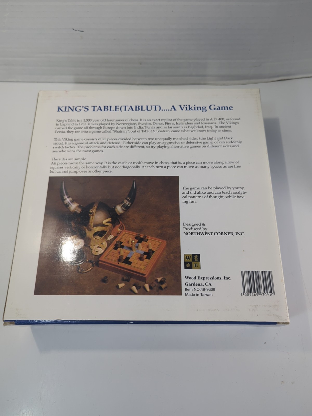 King’s Table The Game of The Vikings Complete In Box w/ Rules Wooden Board Game