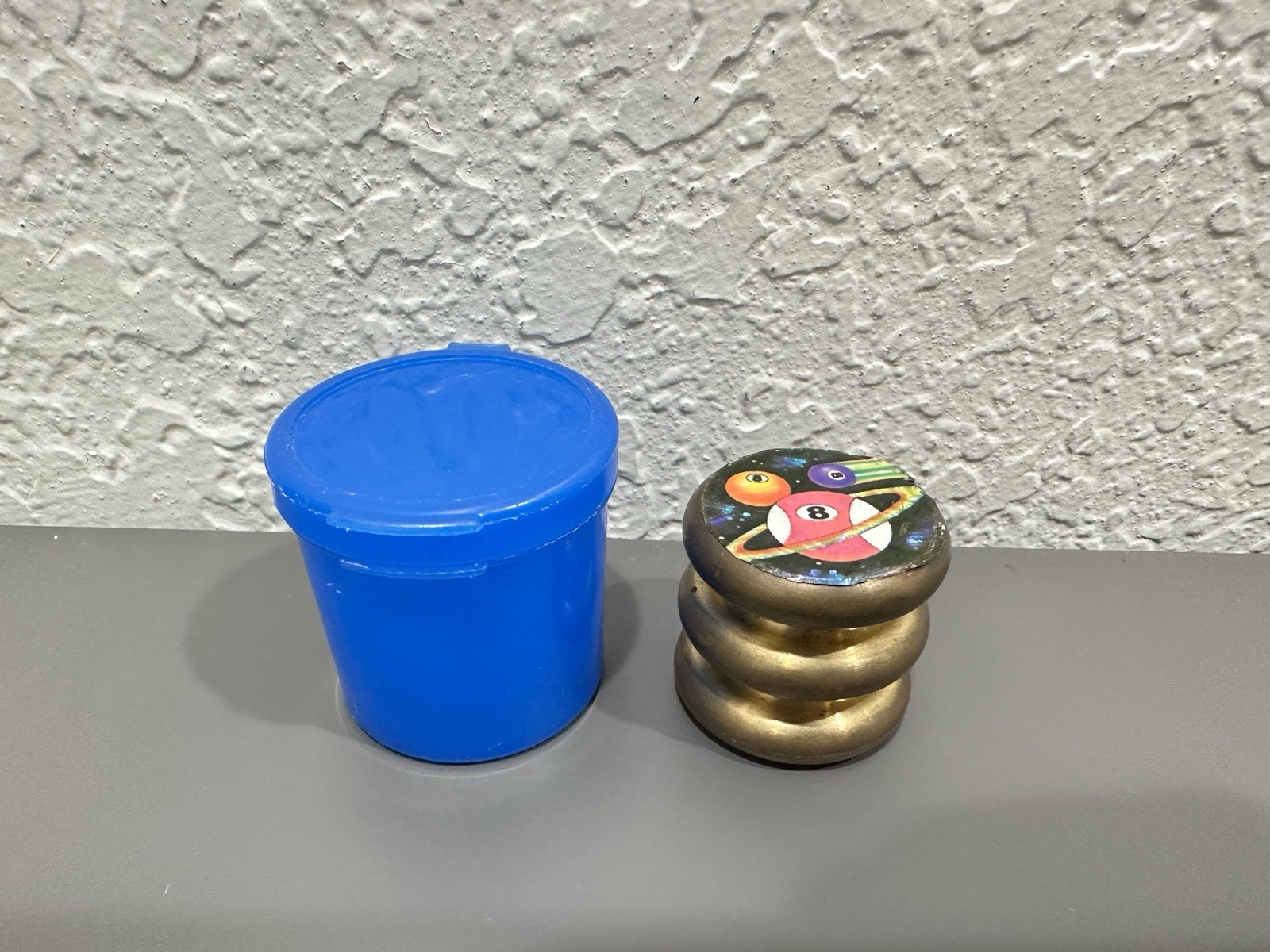 Vintage 90s Heavy Brass Metal Pog Slammer – 8 Ball – Thick & Heavy – 5+ Oz