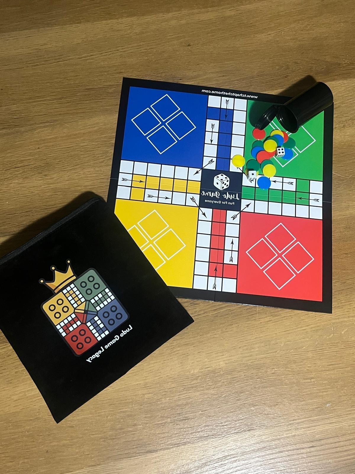 Ludo Game Legacy Fold and Go Travel Board Game, 12×12 Inch Foldable Game Board