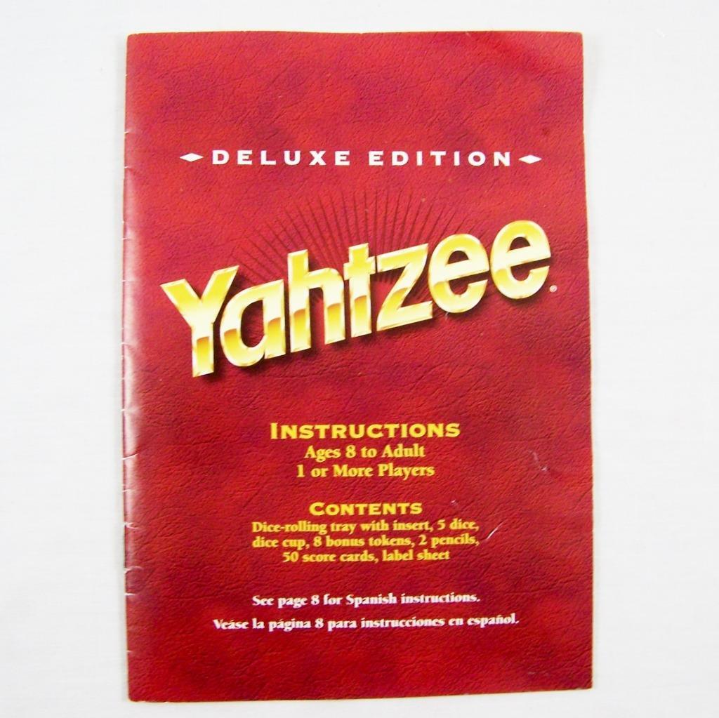 Yahtzee Deluxe Edition Instruction Manual Replacement Part Vtg 1997 MB Dice Game