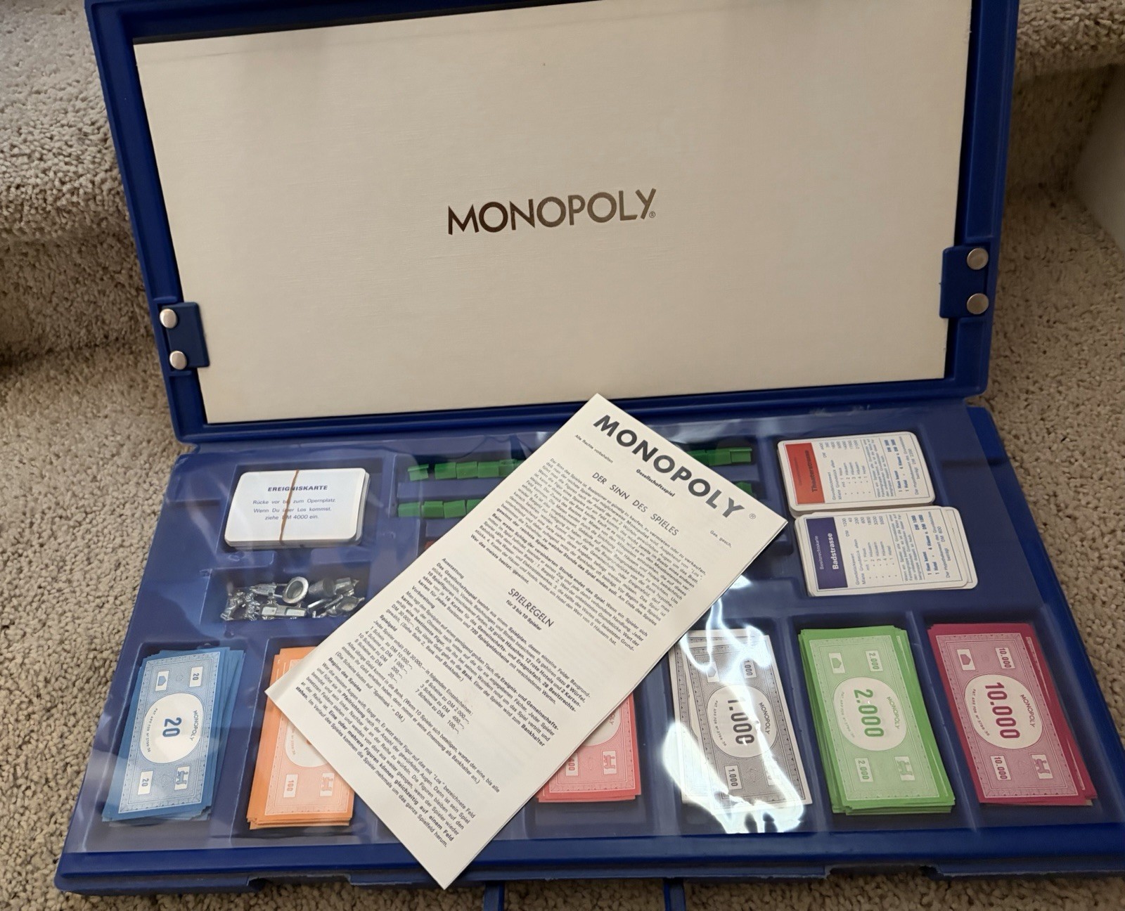 German Monopoly Game Vintage 1973 Carrying Case