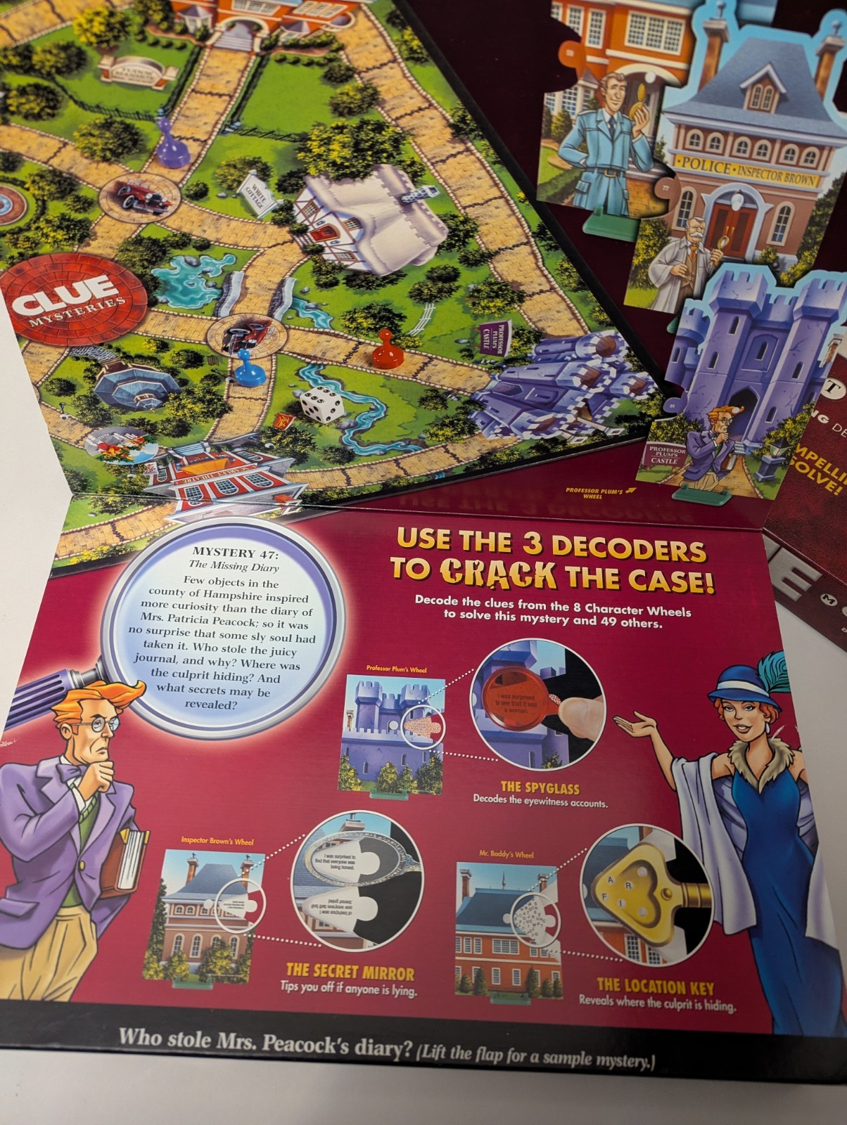 2005 Clue Mysteries Decoding Detective 50 Cases Board Game Parker Brothers