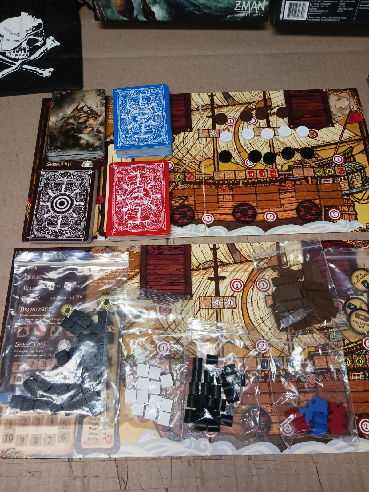 Broadsides Board Game Merchants & Marauders Z-Man Games 100% Complete, VG Condit