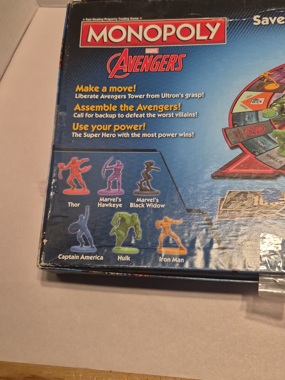 MONOPOLY MARVEL AVENGERS COMPLETE 2014 BOARD GAME! Looks New Some Parts Sealed