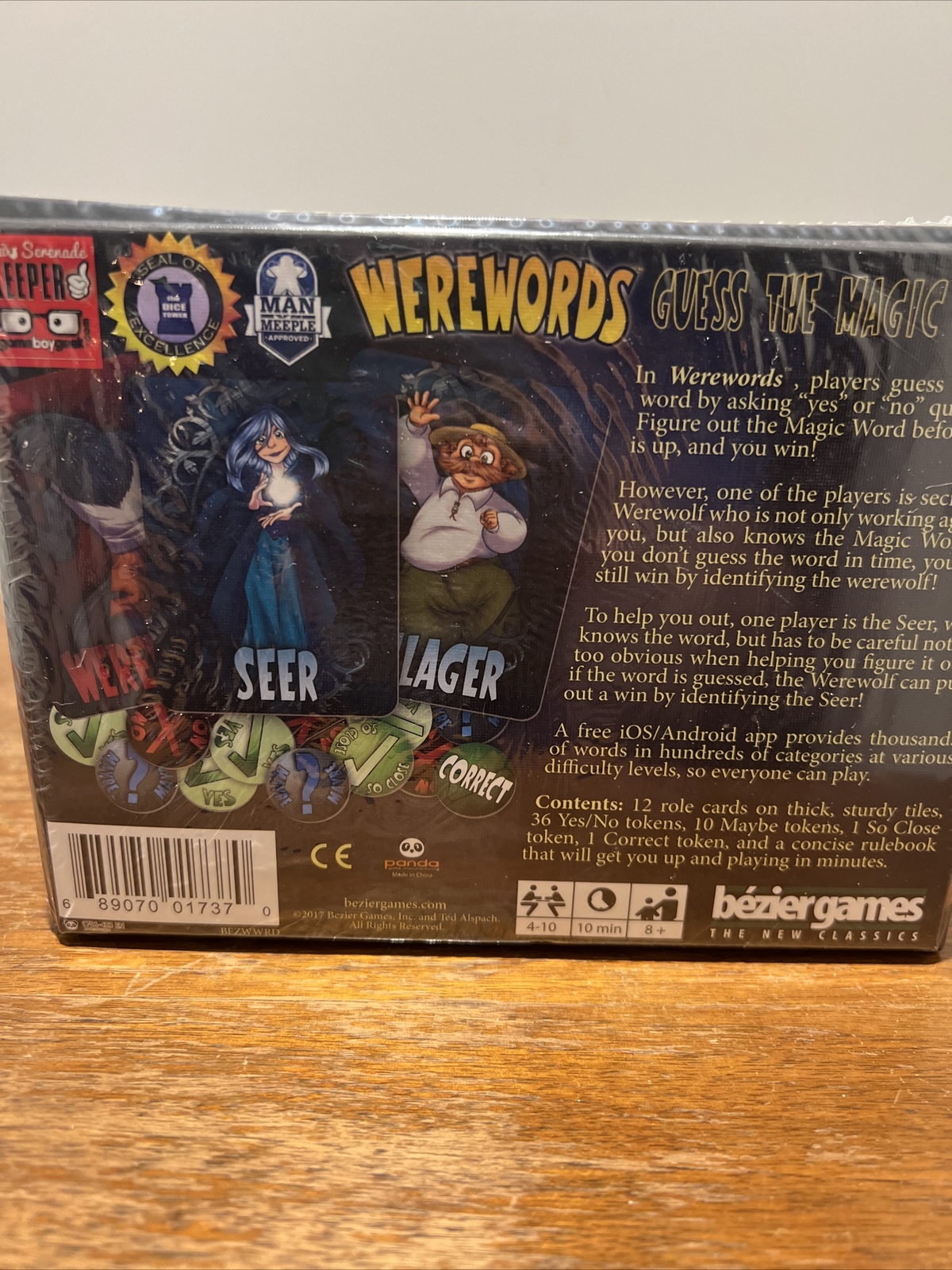 WEREWORDS The Hidden Identity Word Game Bezier Games w- Minion & Beholder Roles