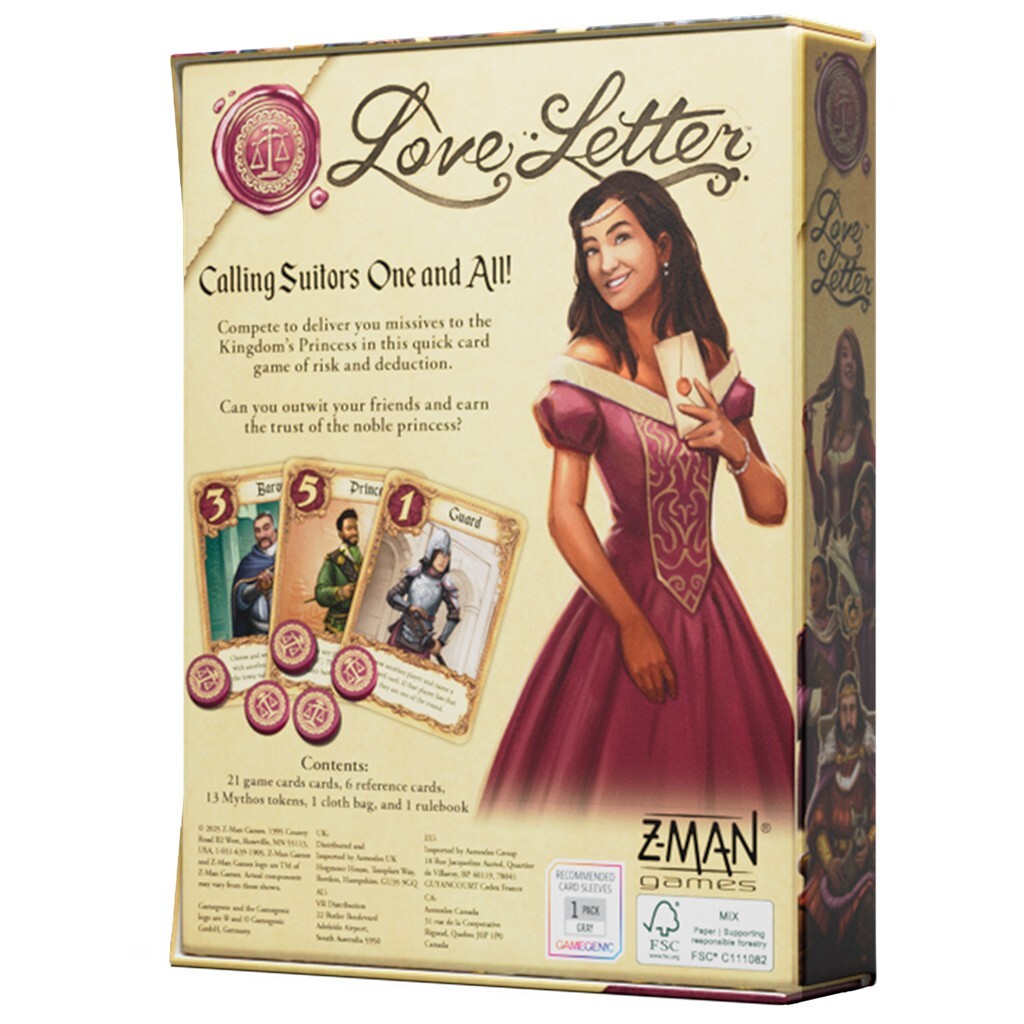 Love Letter Classic Eco Box Card Game w/ Bag Z-Man Games Family Fast Quick
