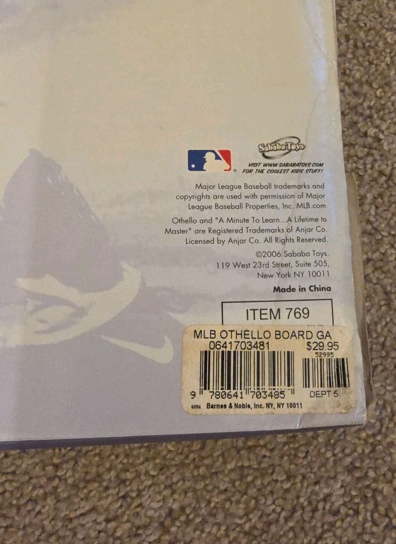 NOS 2006 Sababa Toys MLB Othello Game New In Box