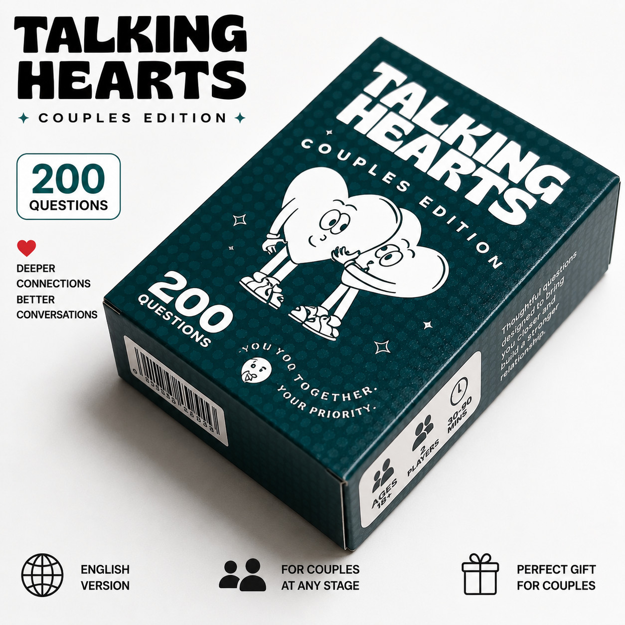 10 Pack Talking Hearts Couple Edition Conversation Cards Party Favors Date Night