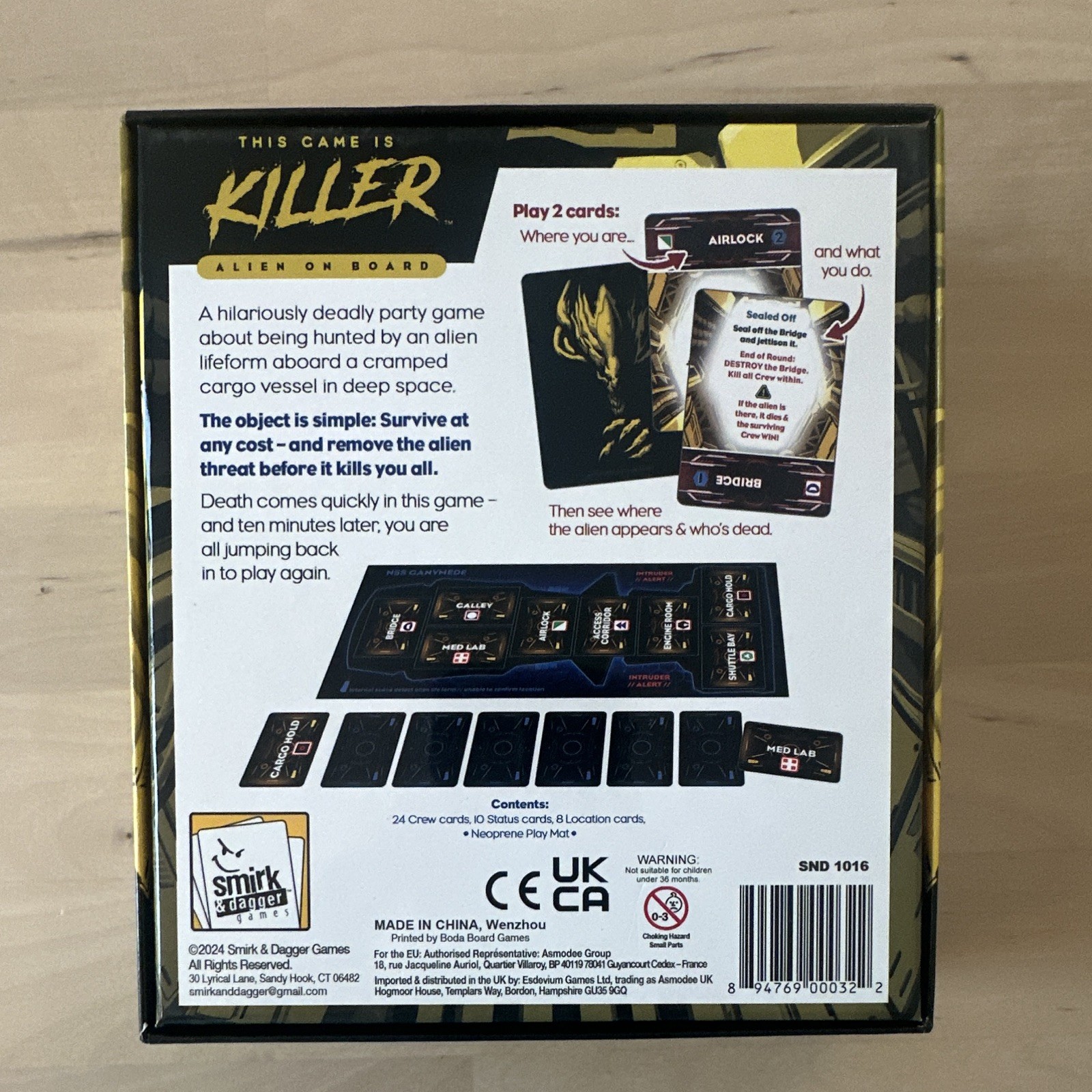 This Game is Killer — Alien On Board party game with neoprene mat