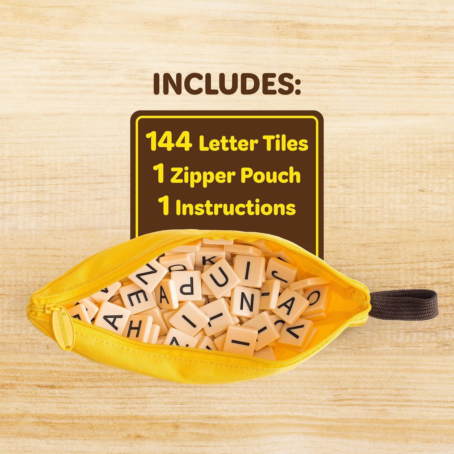 Bananagrams Classic Word Game 144 Tiles Banana Pouch Travel Spelling Anagram
