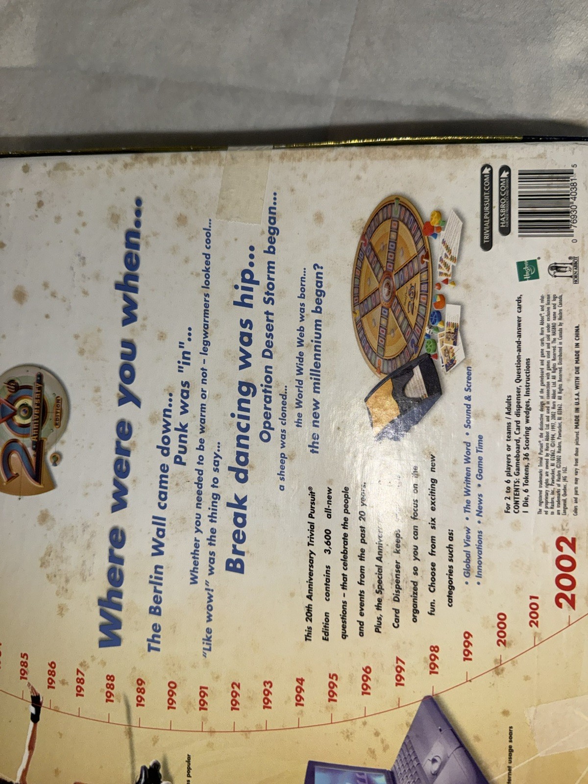 Trivial Pursuit 1982 to 2002 20th Anniversary Edition!