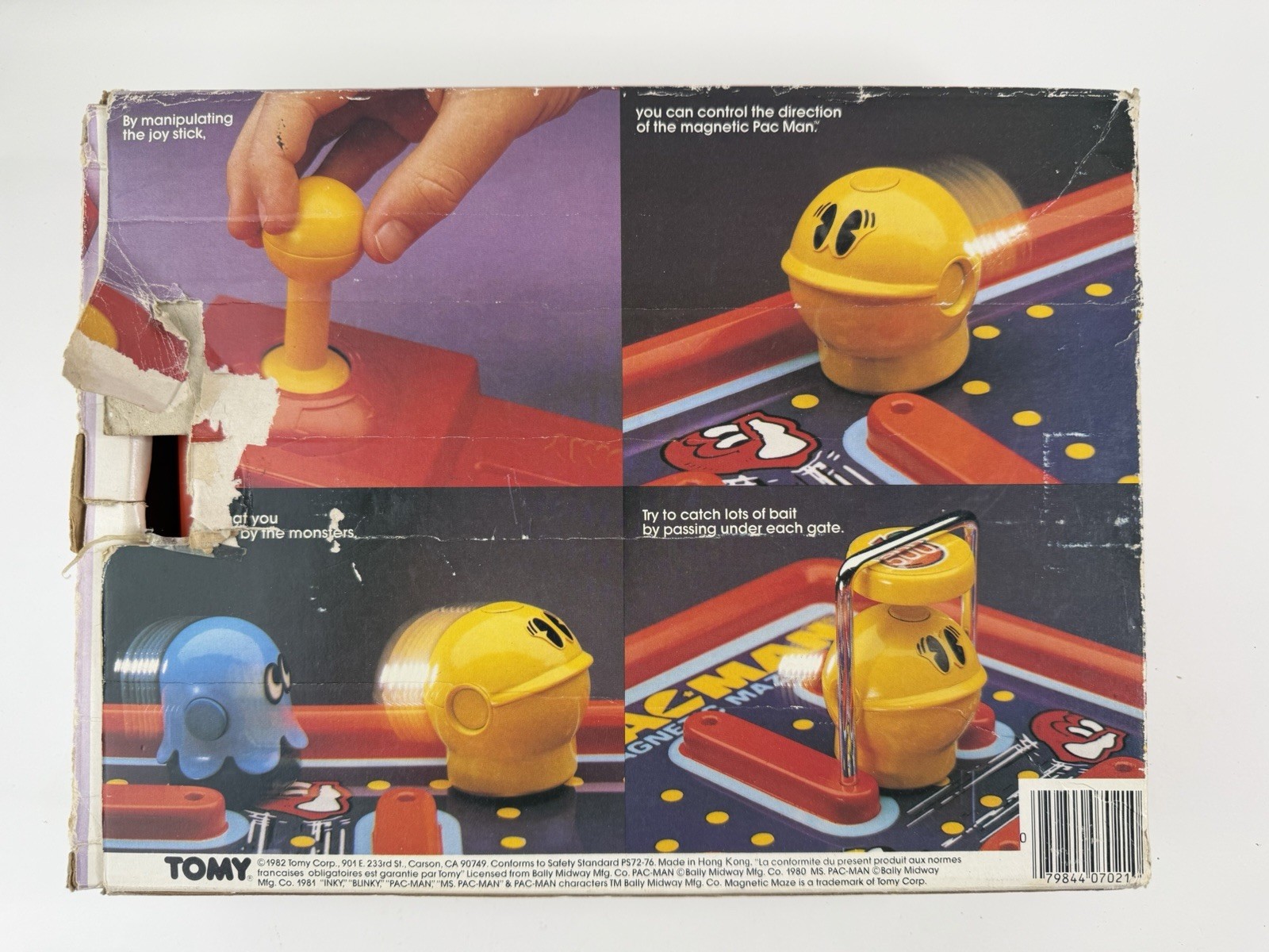Vintage Pac-Man Magnetic Maze Game Tomy 1982 No. 7021 Incomplete w/Original Box