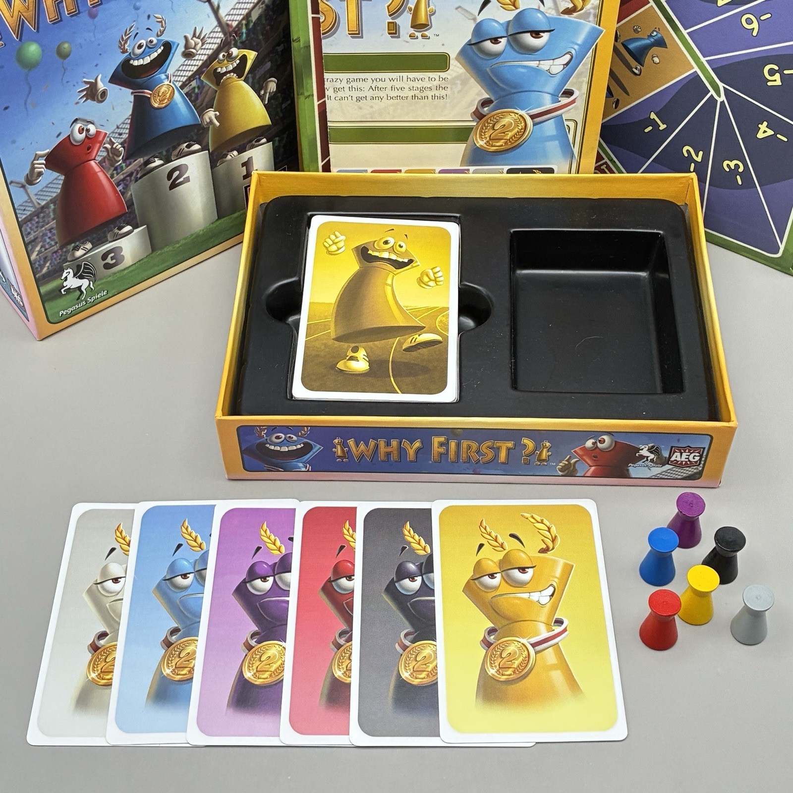 Why First? Board Game 2015 Simon Havard AEG Pegasus Spiele COMPLETE